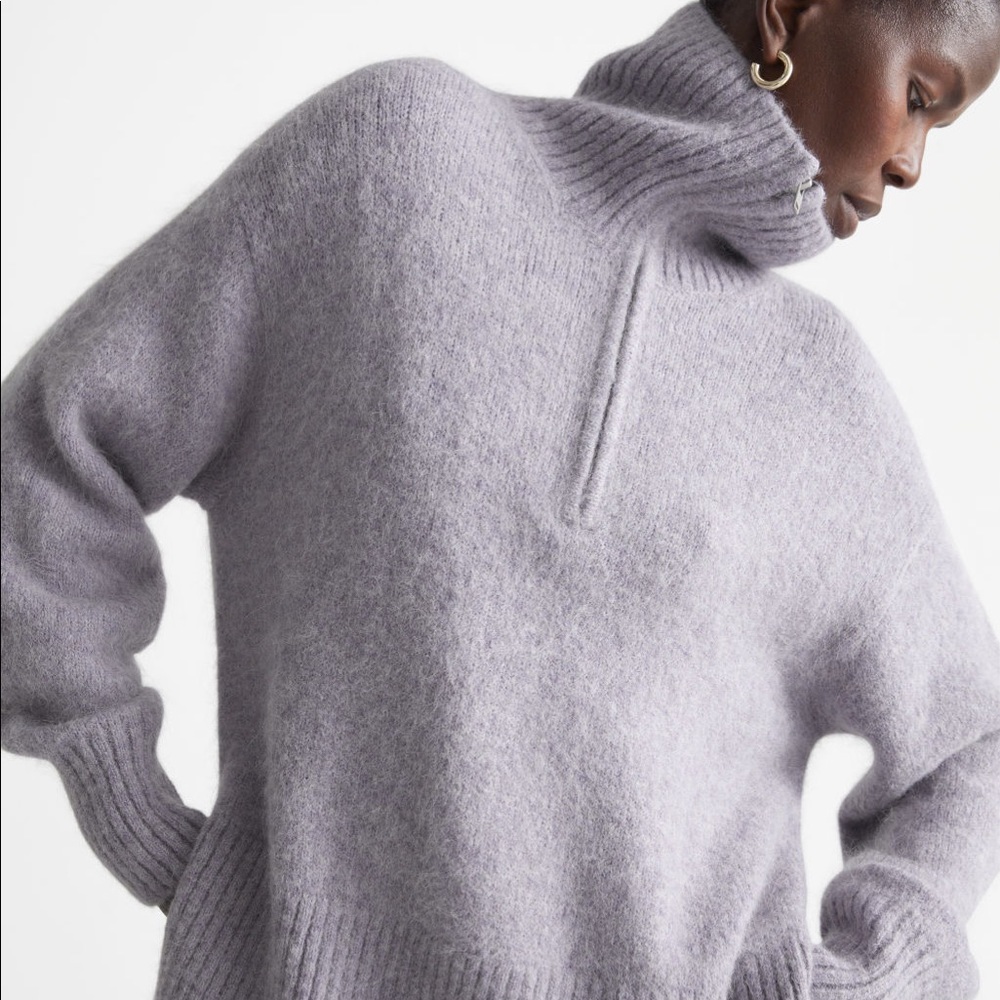 & Other Stories Lilac Half-Zip
